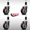 Service Caster 4'' SS Maroon Poly Wheel Swivel 1-3/8'' Expanding Stem Caster Set, 4PK SCC-SSEX20S414-PPUB-MRN-138-4 - alternate 3